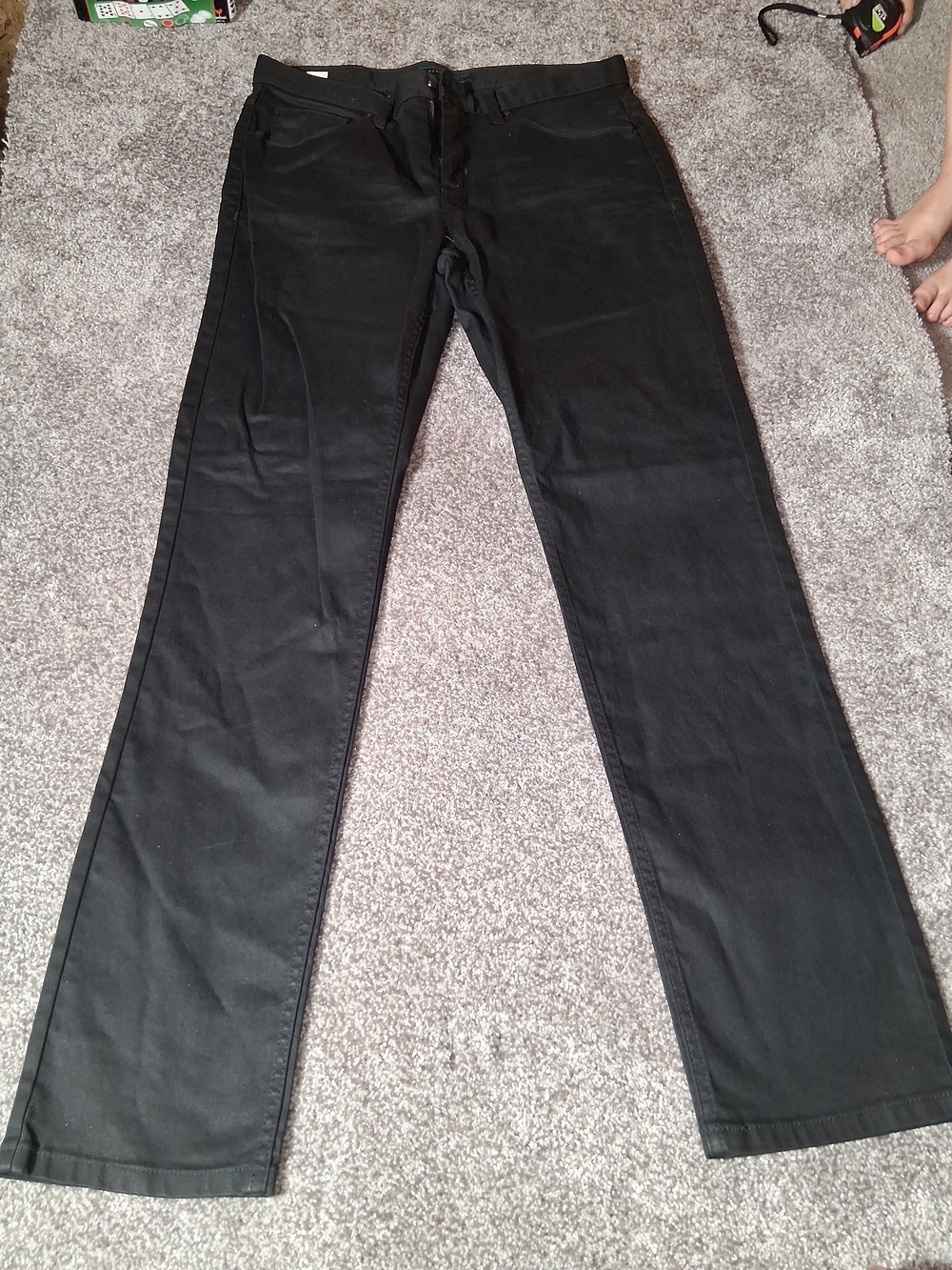 Perry Ellis Black Jeans Men's Straight Leg Classic Cotton Denim Pants Size
